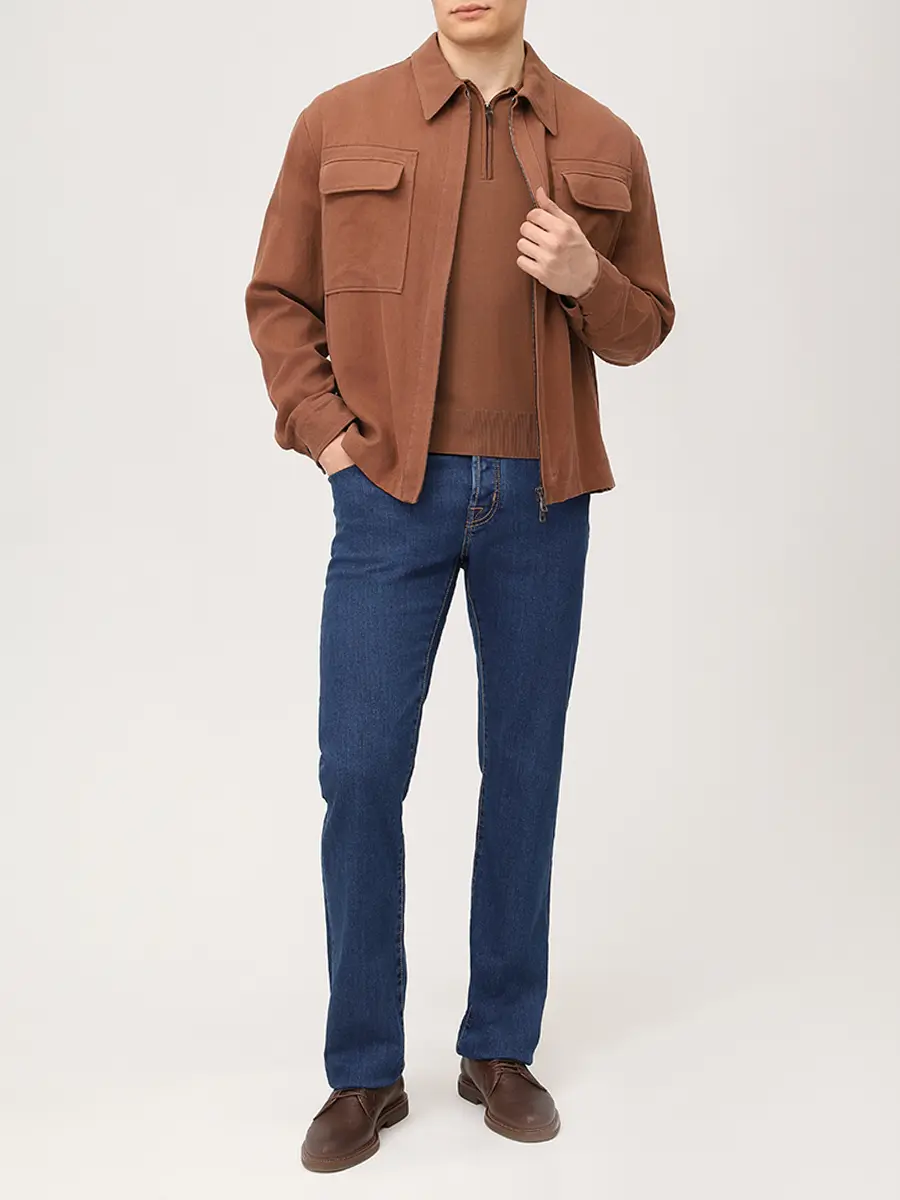 Джинсы Regular Fit хлопковые JACOB COHEN LUIS JUE_QM034 077 S3623 R2 100D Синий  Фото 2