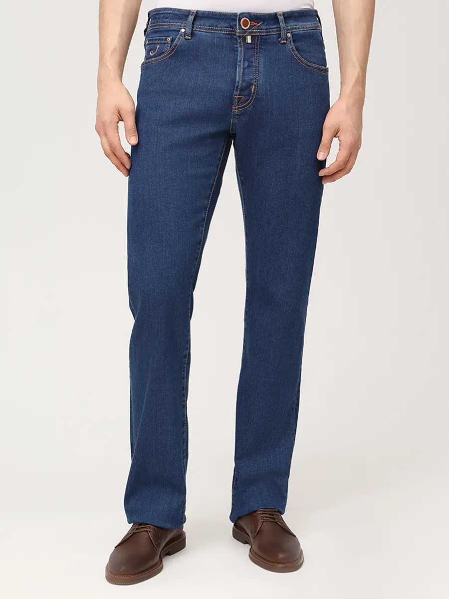 Джинсы Regular Fit хлопковые JACOB COHEN LUIS JUE_QM034 077 S3623 R2 100D Синий  Фото 4
