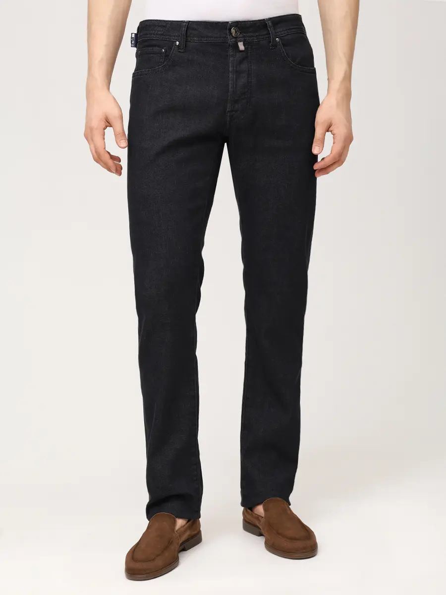 Джинсы Slim Fit хлопковые JACOB COHEN BARD JUM_QE004 053 S4126 R2 500D Черный  Фото 4