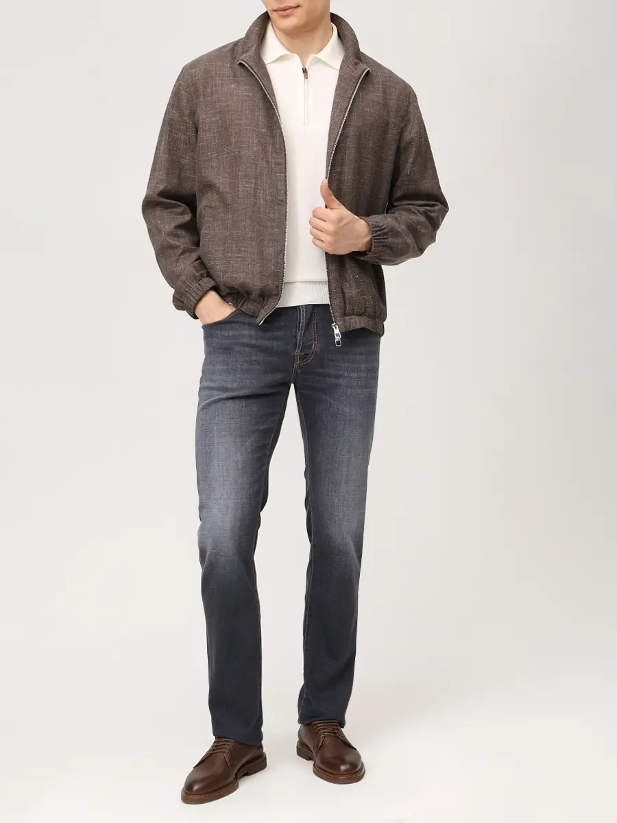 Джинсы Slim Fit хлопковые JACOB COHEN BARD JUM_QE004 053 S4126 V1 600D Темно- Серый  Фото 2