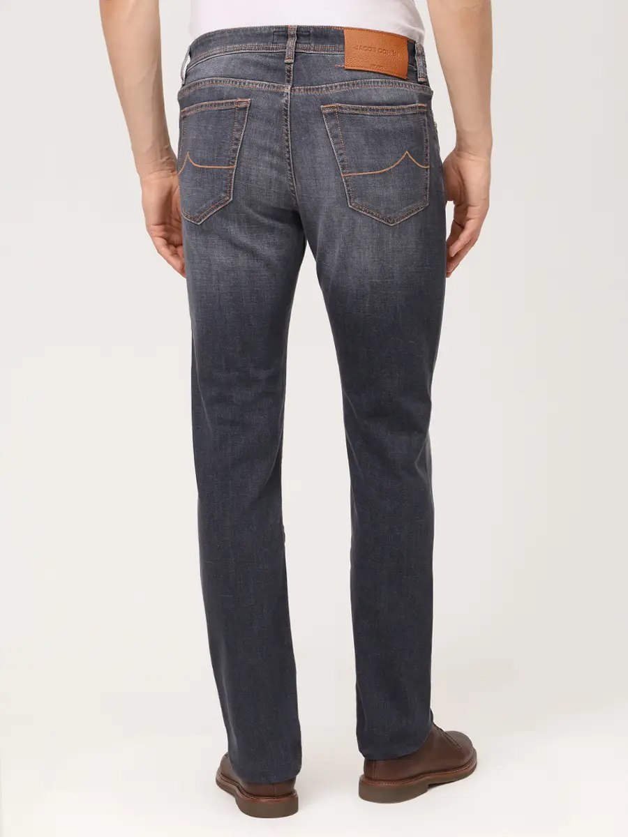 Джинсы Slim Fit хлопковые JACOB COHEN BARD JUM_QE004 053 S4126 V1 600D Темно- Серый  Фото 3