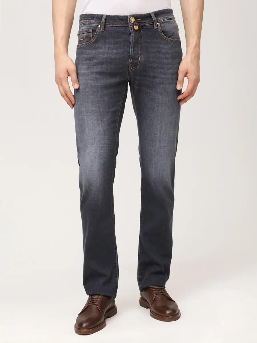 Джинсы Slim Fit хлопковые JACOB COHEN BARD JUM_QE004 053 S4126 V1 600D Темно- Серый  Фото 4