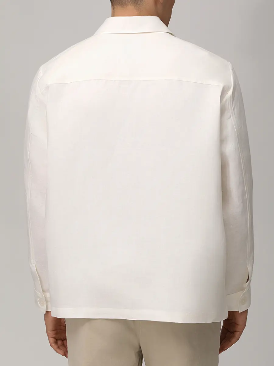 Рубашка Relaxed Fit льняная BOSS 50561615/100 Белый  Фото 3