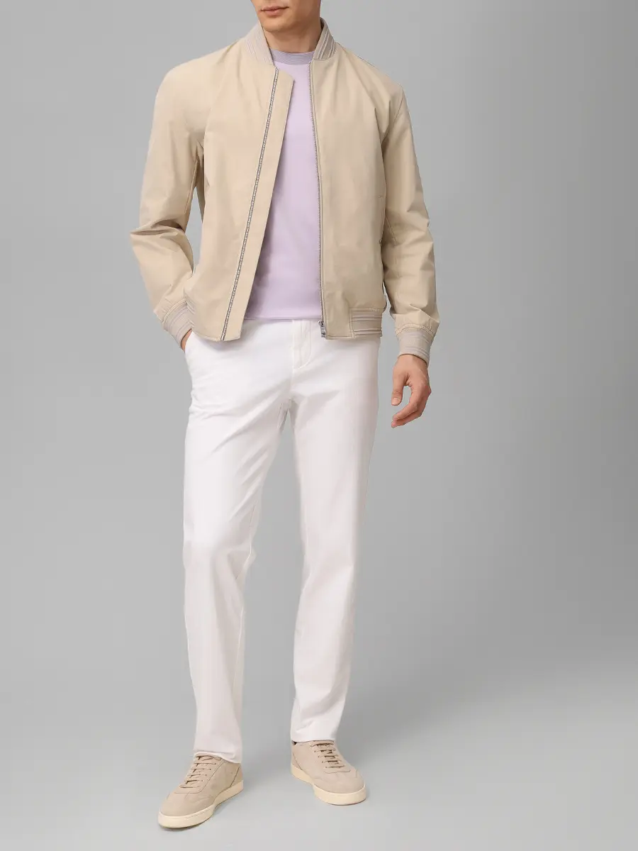 Футболка Slim Fit хлопковая BOSS 50559667/553 Сиреневый  Фото 2
