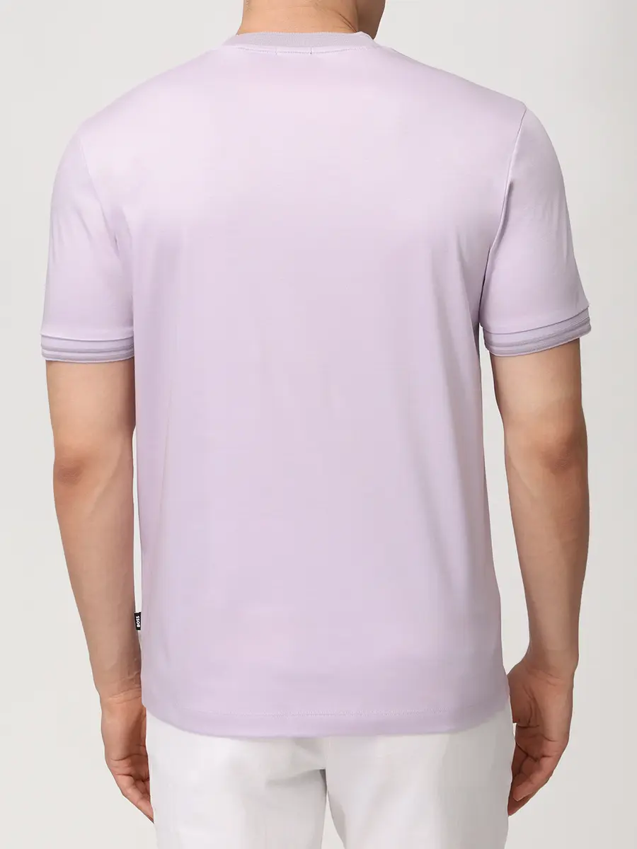 Футболка Slim Fit хлопковая BOSS 50559667/553 Сиреневый  Фото 3