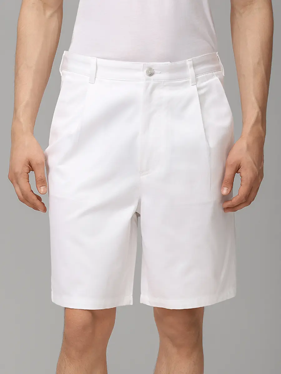 Шорты Relaxed Fit хлопковые BOSS 50557421/100 Белый  Фото 4