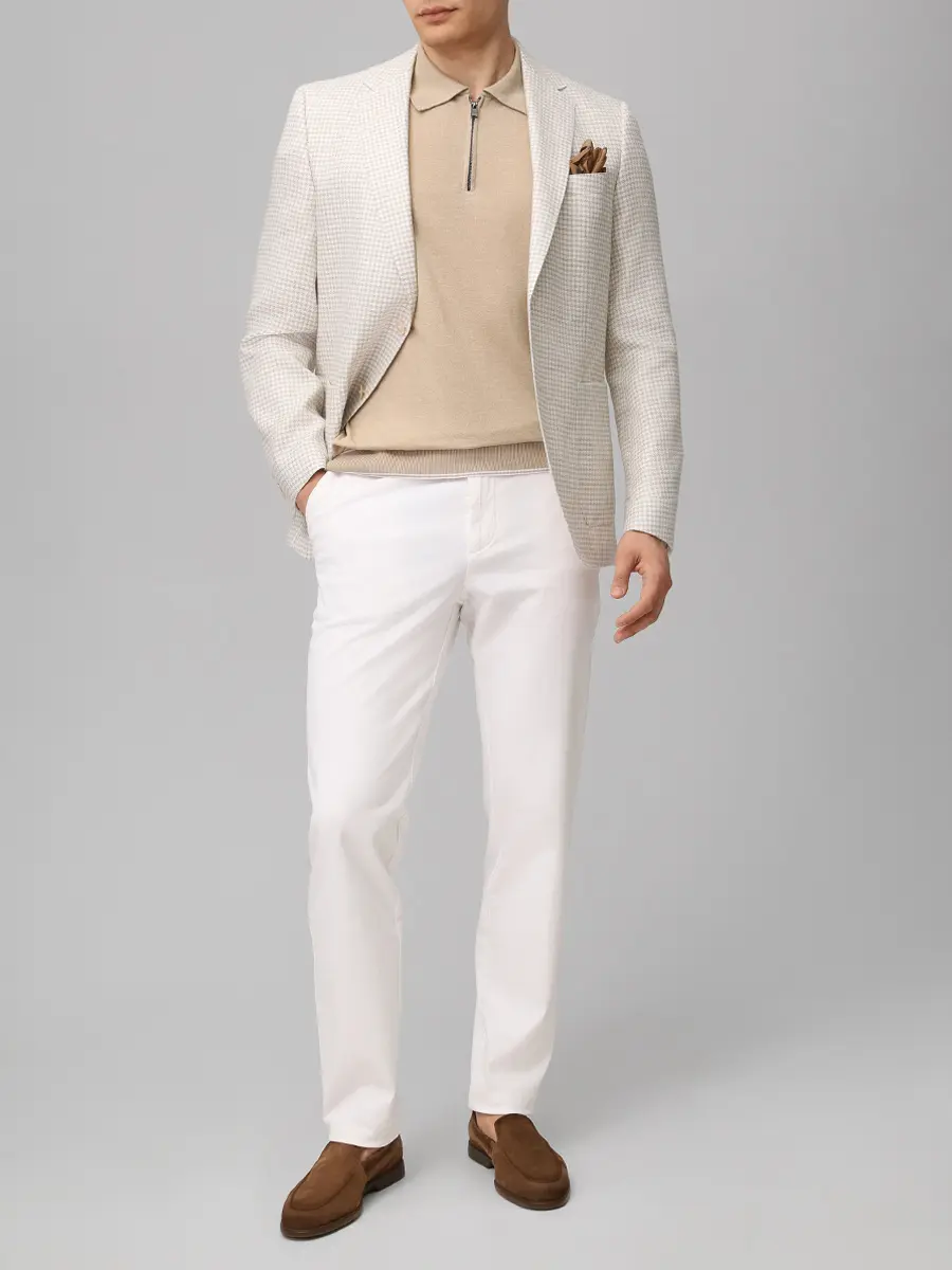 Пиджак Regular Fit изо льна и хлопка BOSS 50561891/286 Бежевый  Фото 2