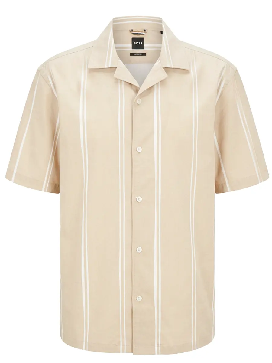 Рубашка Relaxed Fit хлопковая BOSS 50561415/286 Бежевый 