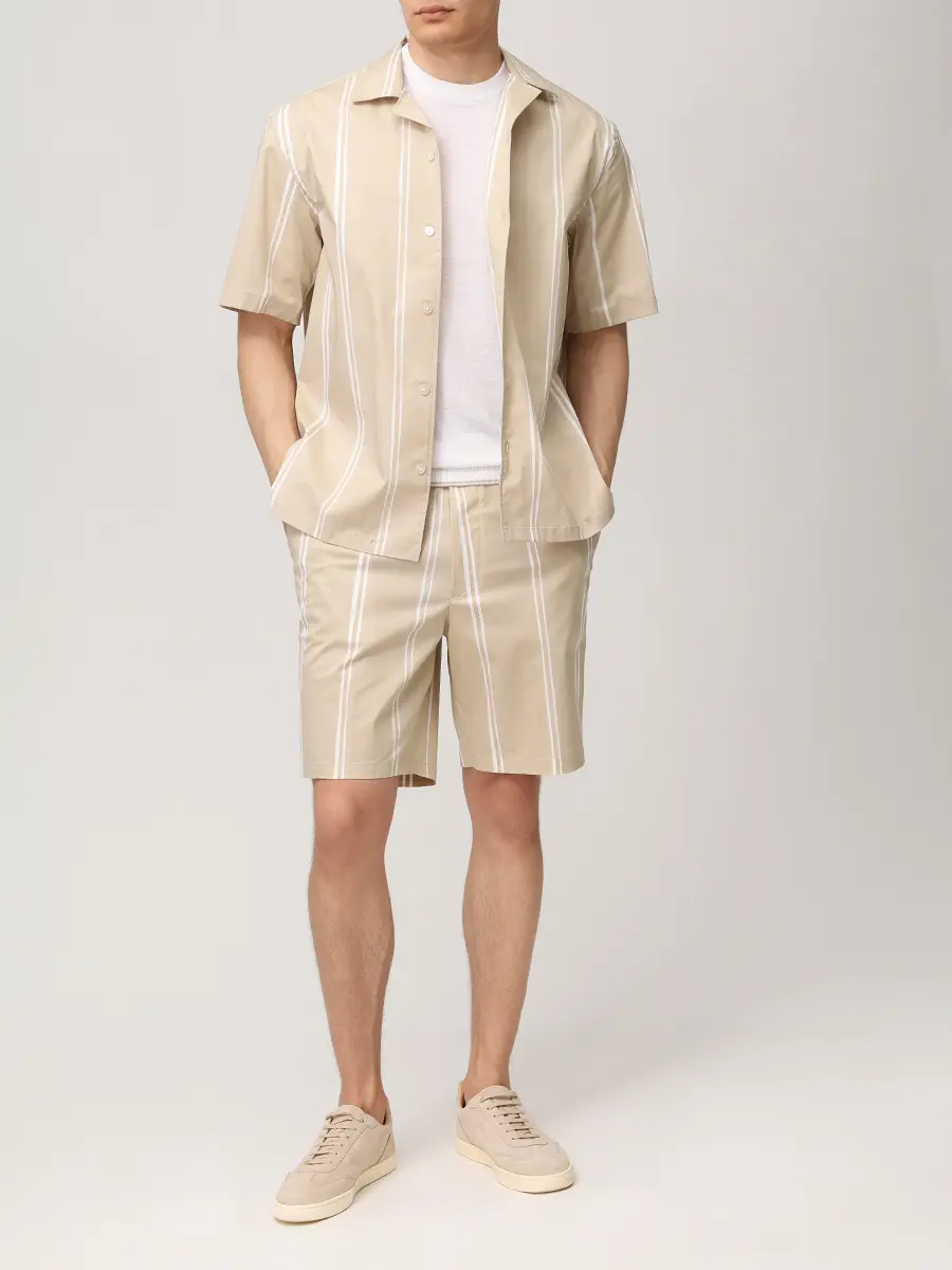 Рубашка Relaxed Fit хлопковая BOSS 50561415/286 Бежевый  Фото 2