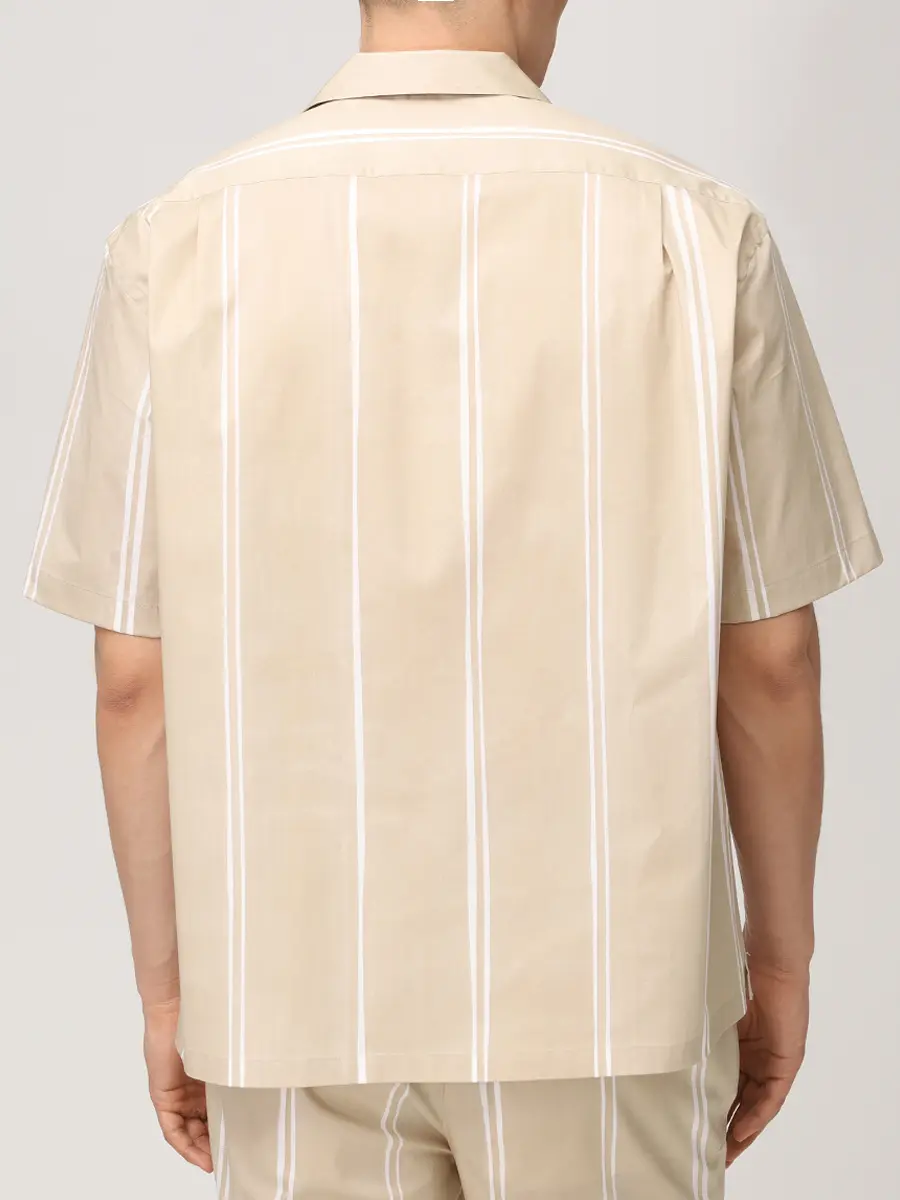 Рубашка Relaxed Fit хлопковая BOSS 50561415/286 Бежевый  Фото 3