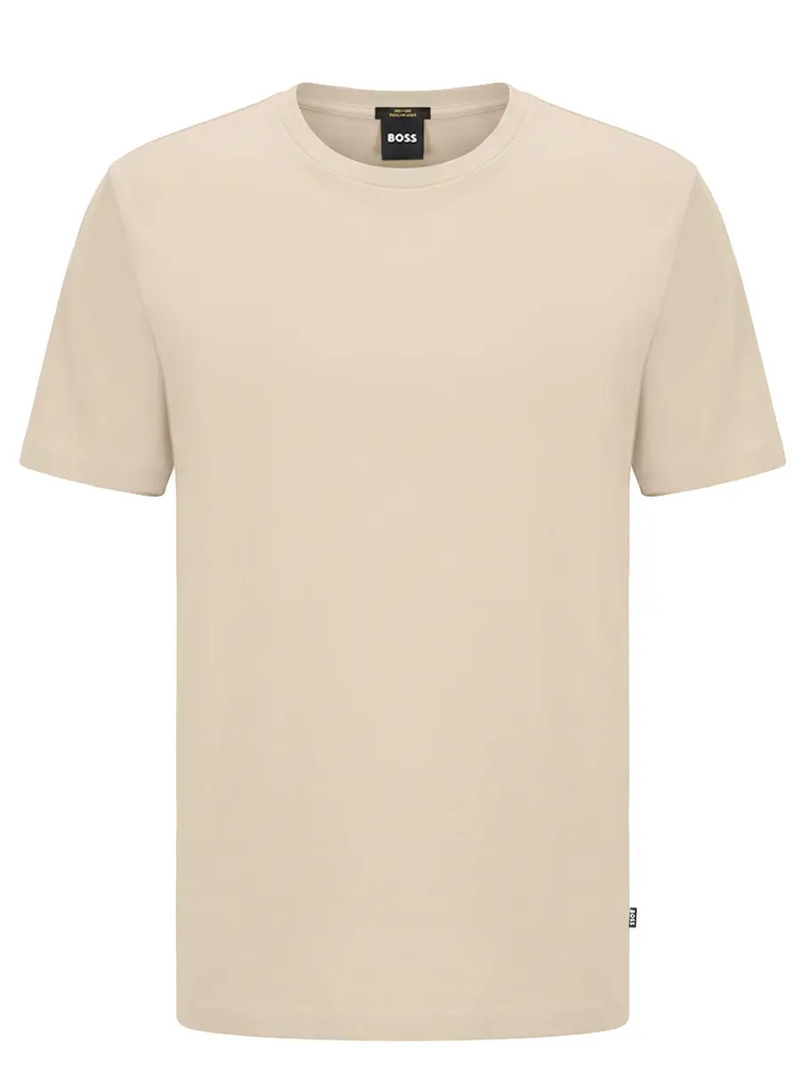 Футболка Slim Fit хлопковая BOSS 50468395/286 Бежевый 