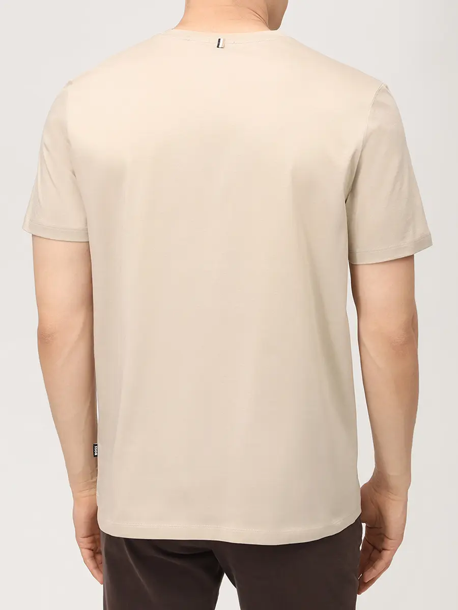 Футболка Slim Fit хлопковая BOSS 50468395/286 Бежевый  Фото 3