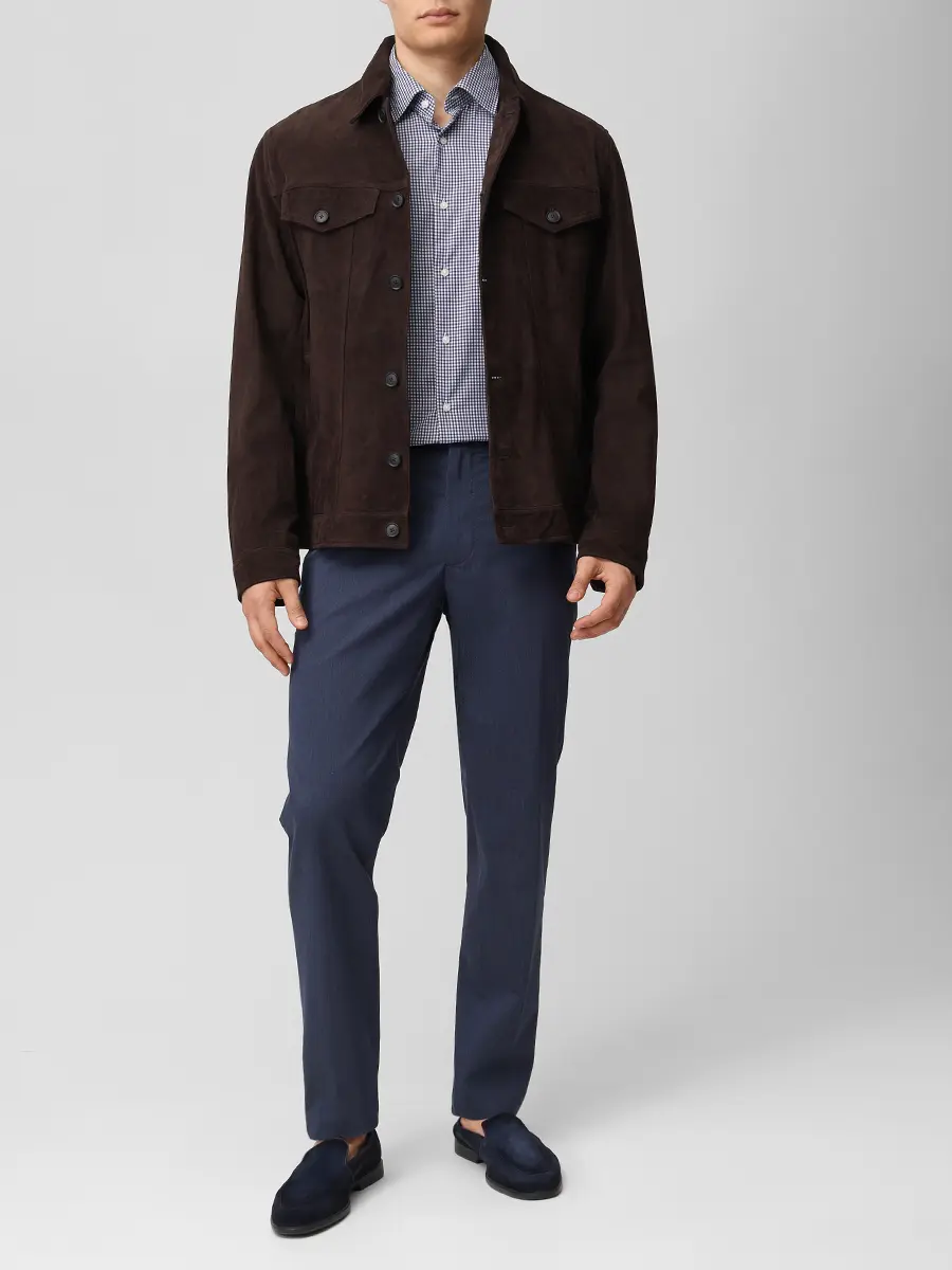 Рубашка Slim Fit в клетку BOSS 50561078/404 Белый  Фото 2
