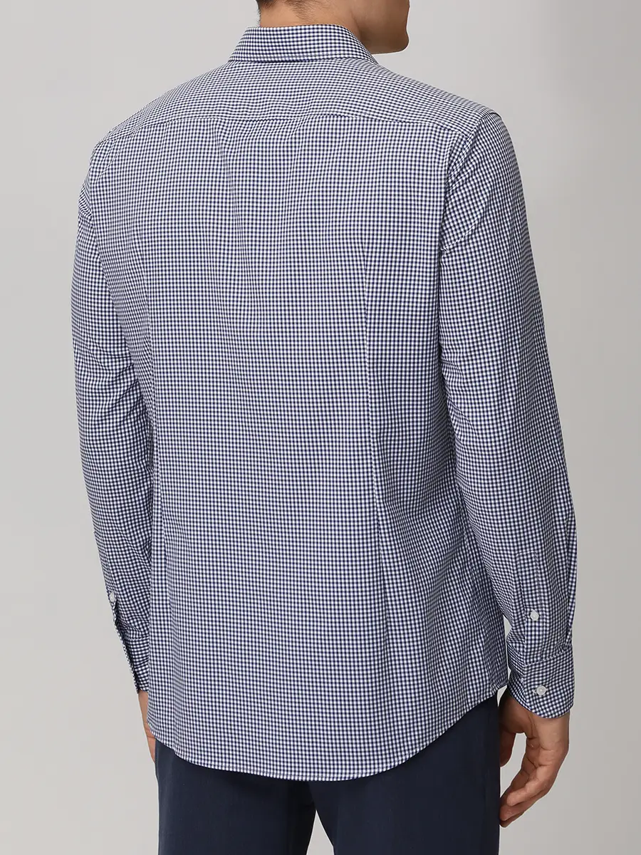 Рубашка Slim Fit в клетку BOSS 50561078/404 Белый  Фото 3