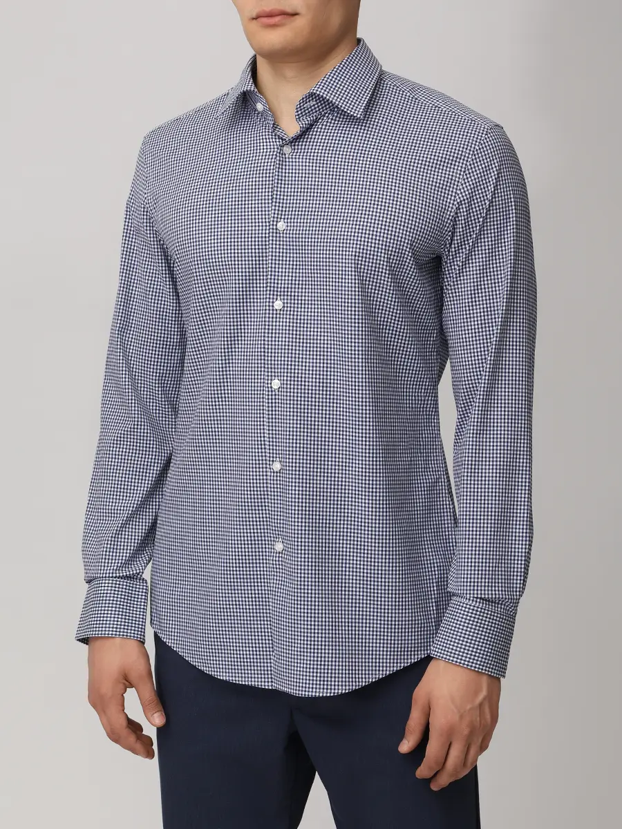 Рубашка Slim Fit в клетку BOSS 50561078/404 Белый  Фото 4