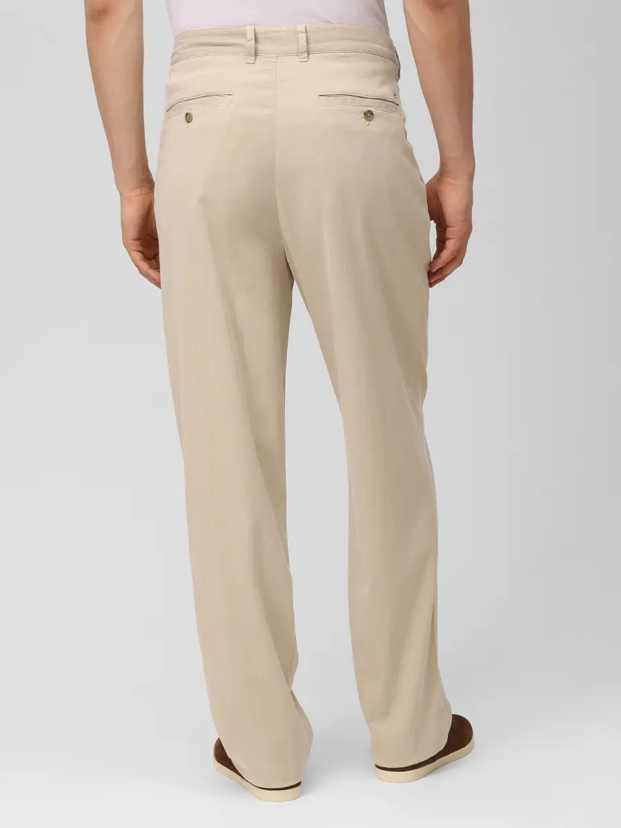 Брюки Regular Fit из лиоцелла BOSS 50557410/286 Бежевый  Фото 3