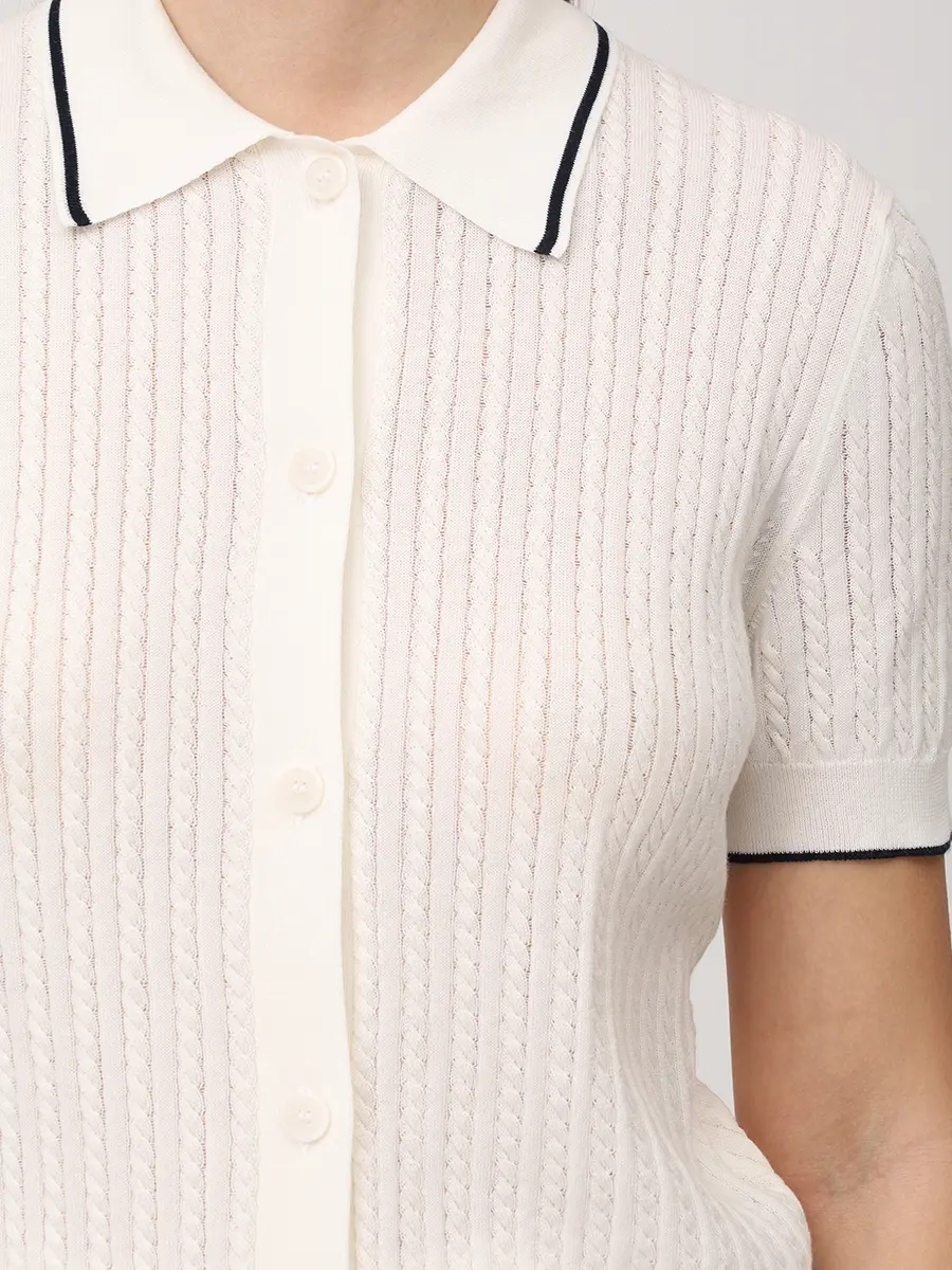 Поло хлопковое GRAN SASSO 57225/14025/004 Кремовый  Фото 5