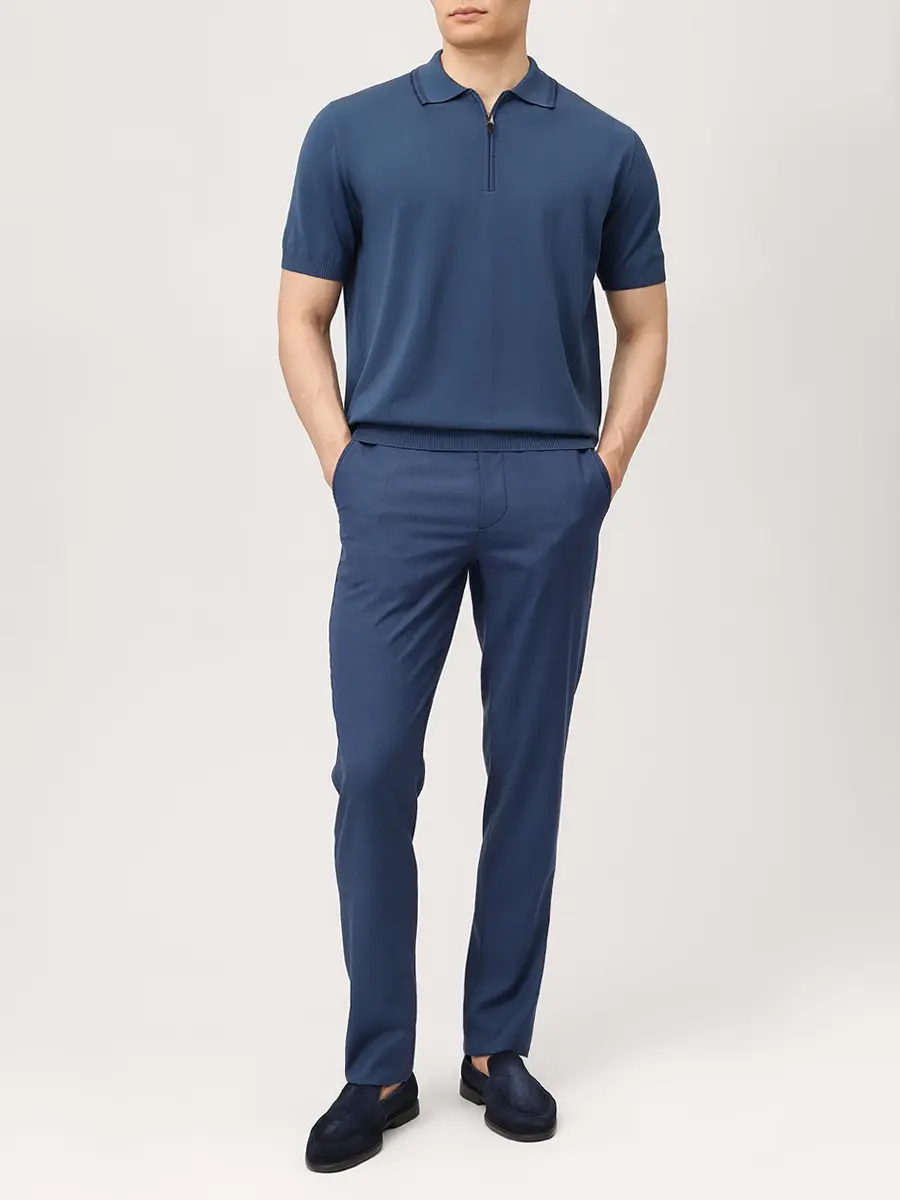 Поло хлопковое CANALI MK02460/314/C1165 Синий  Фото 2