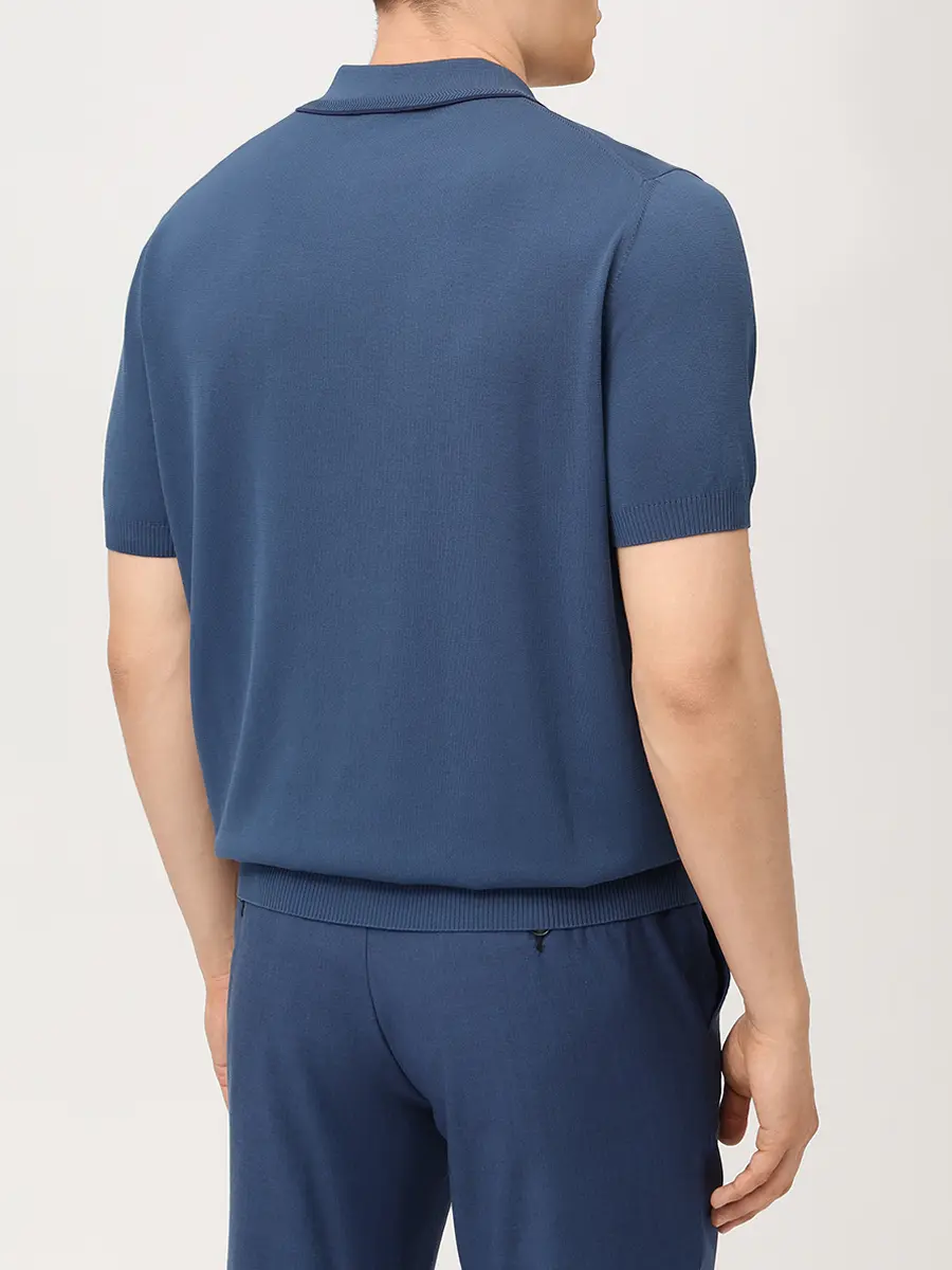 Поло хлопковое CANALI MK02460/314/C1165 Синий  Фото 3