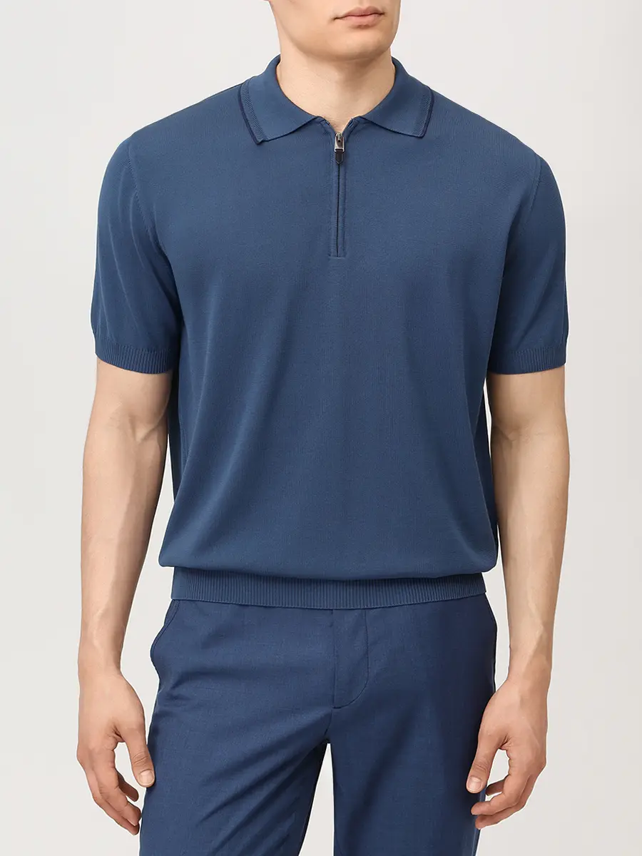 Поло хлопковое CANALI MK02460/314/C1165 Синий  Фото 4
