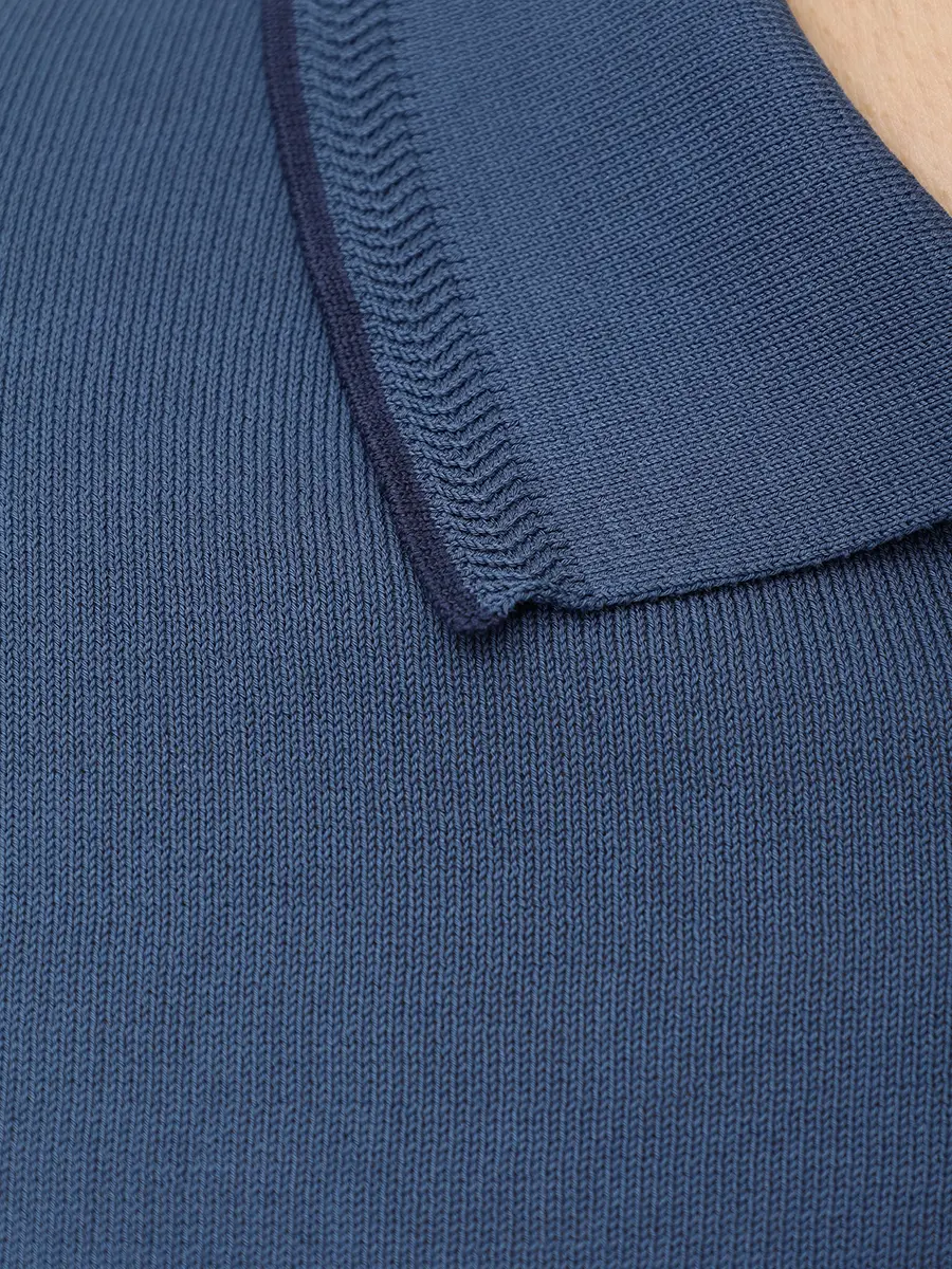 Поло хлопковое CANALI MK02460/314/C1165 Синий  Фото 6