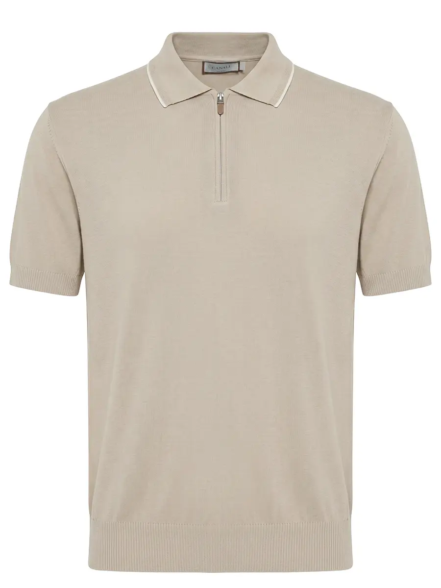 Поло хлопковое CANALI MK02460/705/C1165 Бежевый 
