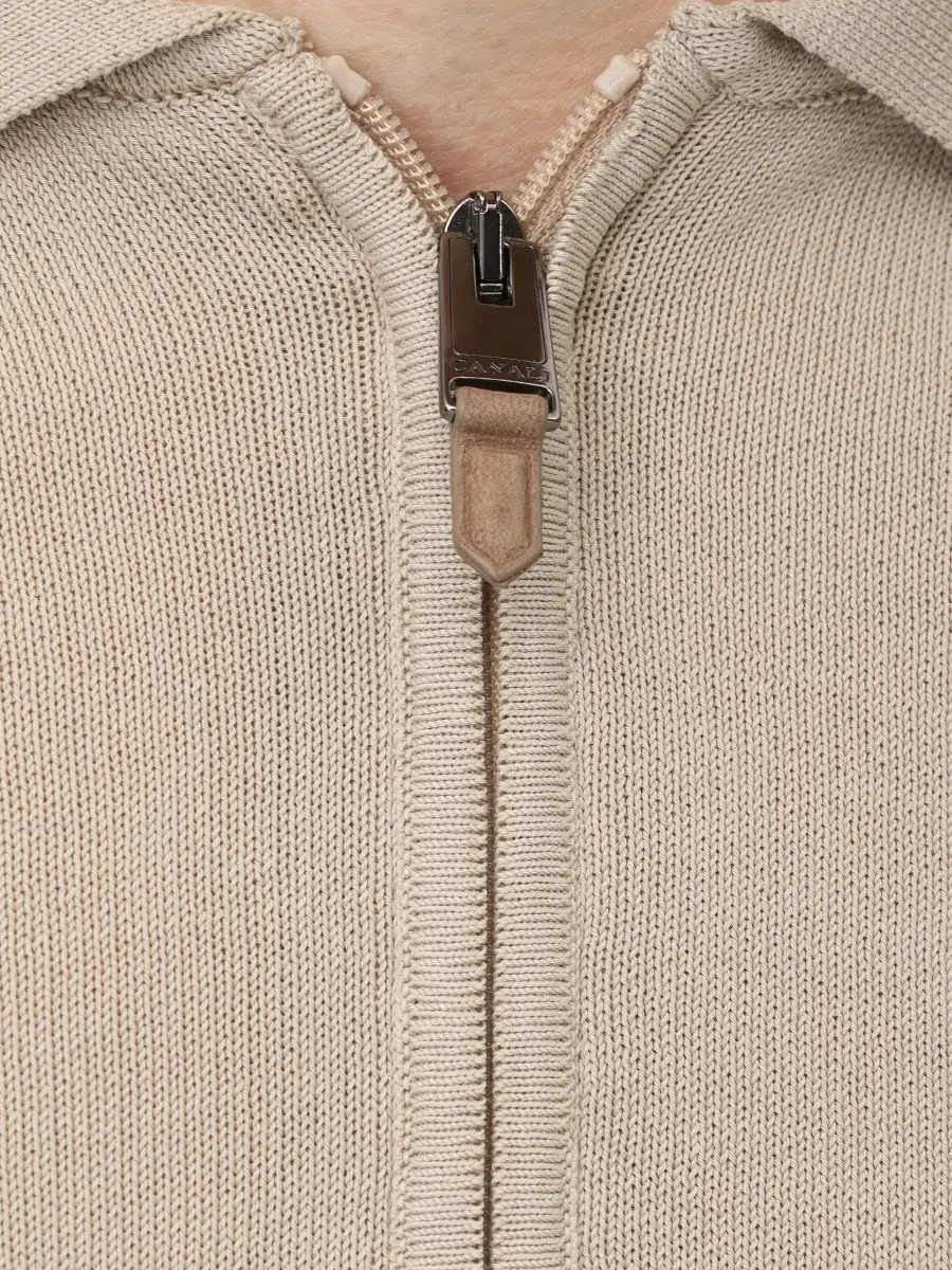 Поло хлопковое CANALI MK02460/705/C1165 Бежевый  Фото 5