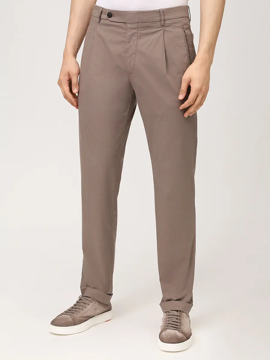 Брюки из хлопка и лиоцелла BERWICH RETROLONG-GD_TS0465X Бежевый  Фото 4