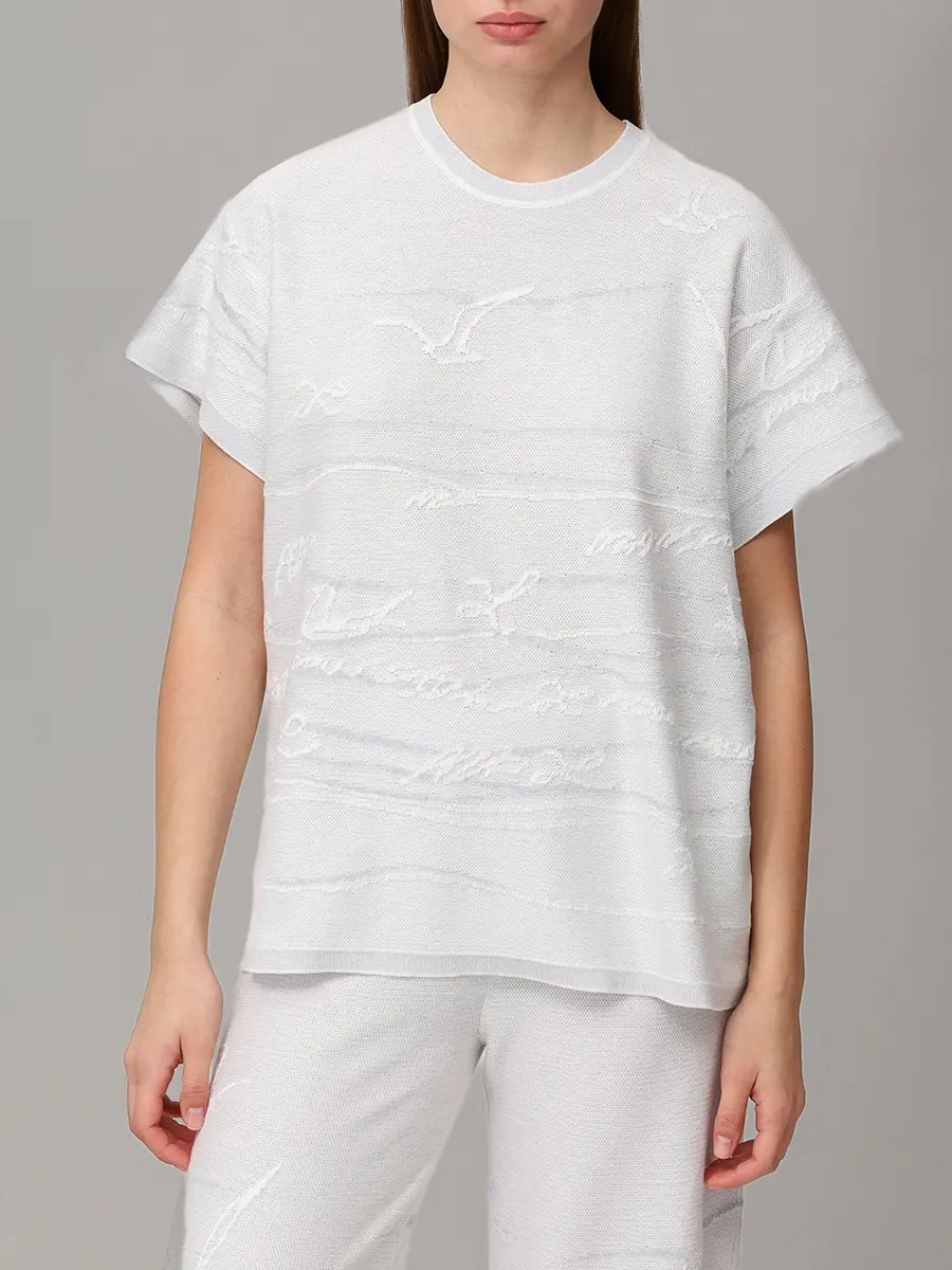 Футболка хлопковая AND THE BRAND S26-TS015-1404-104 Голубой  Фото 4