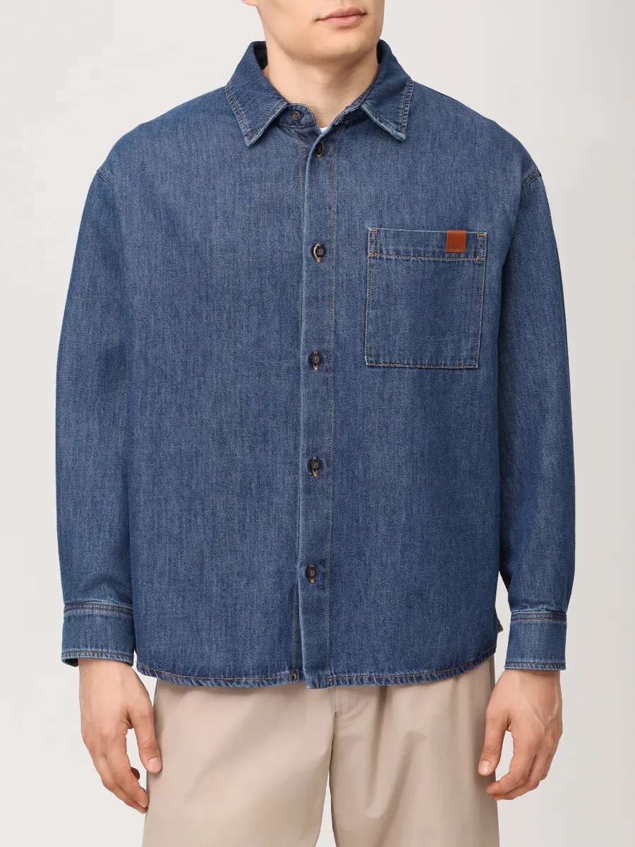 Рубашка Regular Fit джинсовая DARKPARK MSH06P TBL01W024 Деним  Фото 4