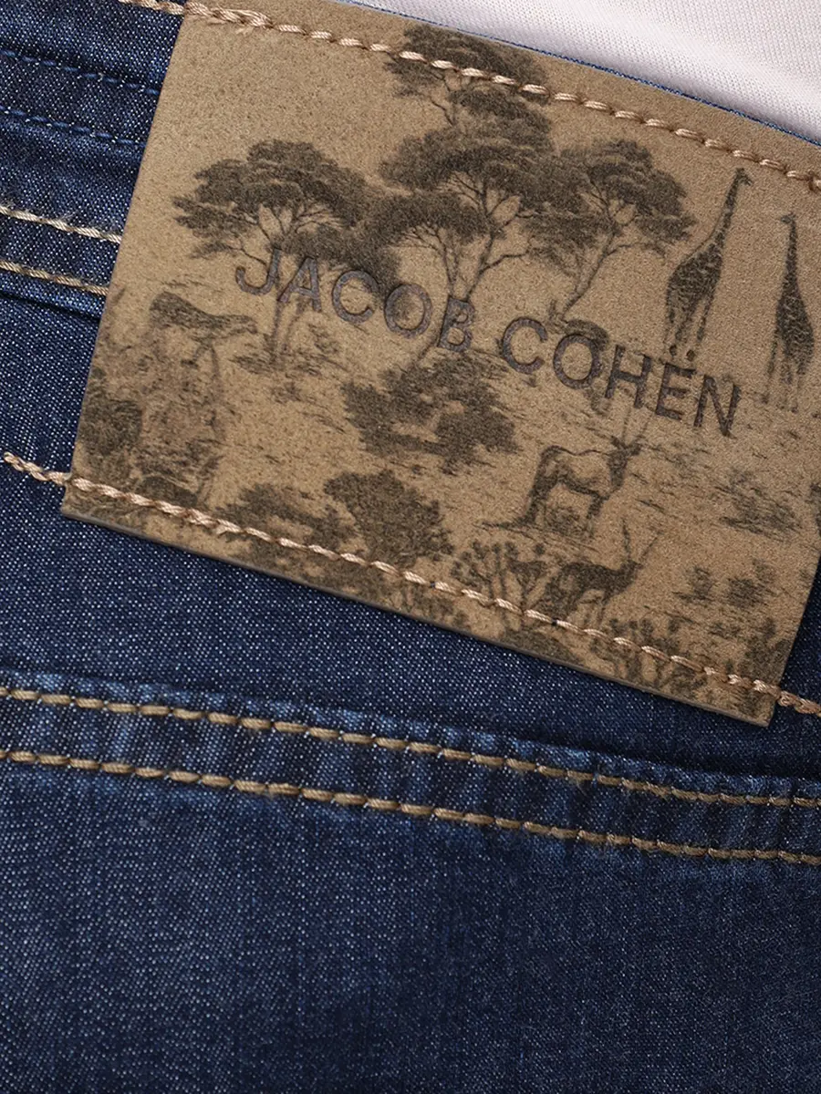 Джинсы Slim Fit хлопковые JACOB COHEN BARD JUM_QM004 059 S3735 R2 100D Темно- Синий  Фото 5