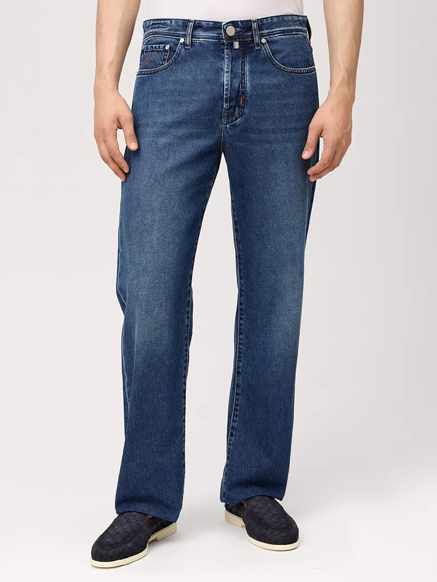 Джинсы Regular Fit хлопковые JACOB COHEN CHRIS JUM_QM35 039 T811A V1 100D Синий  Фото 4