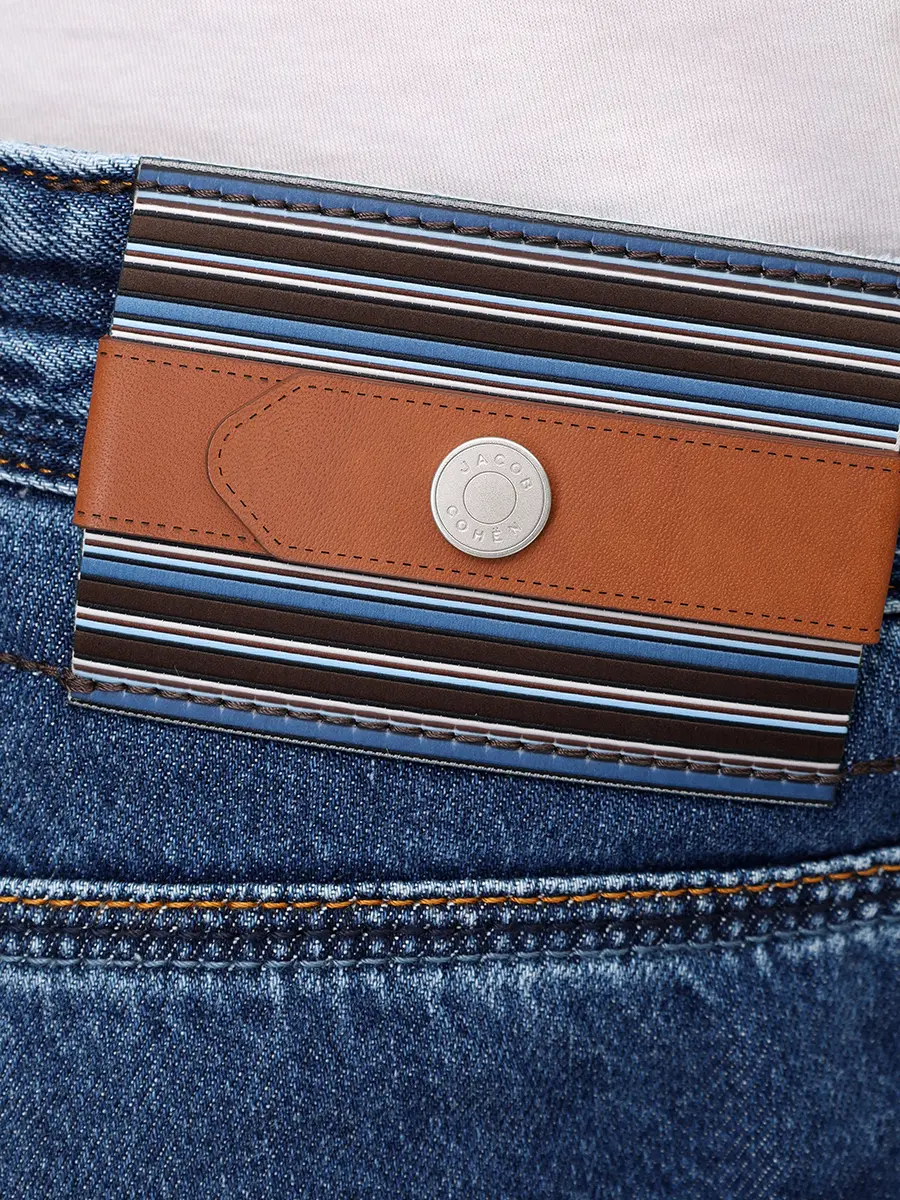 Джинсы Regular Fit хлопковые JACOB COHEN CHRIS JUM_QM35 039 T811A V1 100D Синий  Фото 6