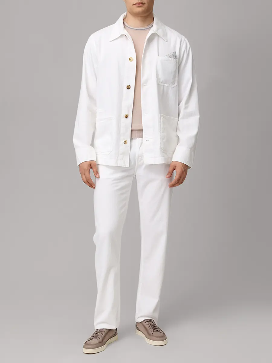 Джинсы Regular Fit хлопковые JACOB COHEN EDO JUM_QE031 036 T864A TN A00 Белый  Фото 2