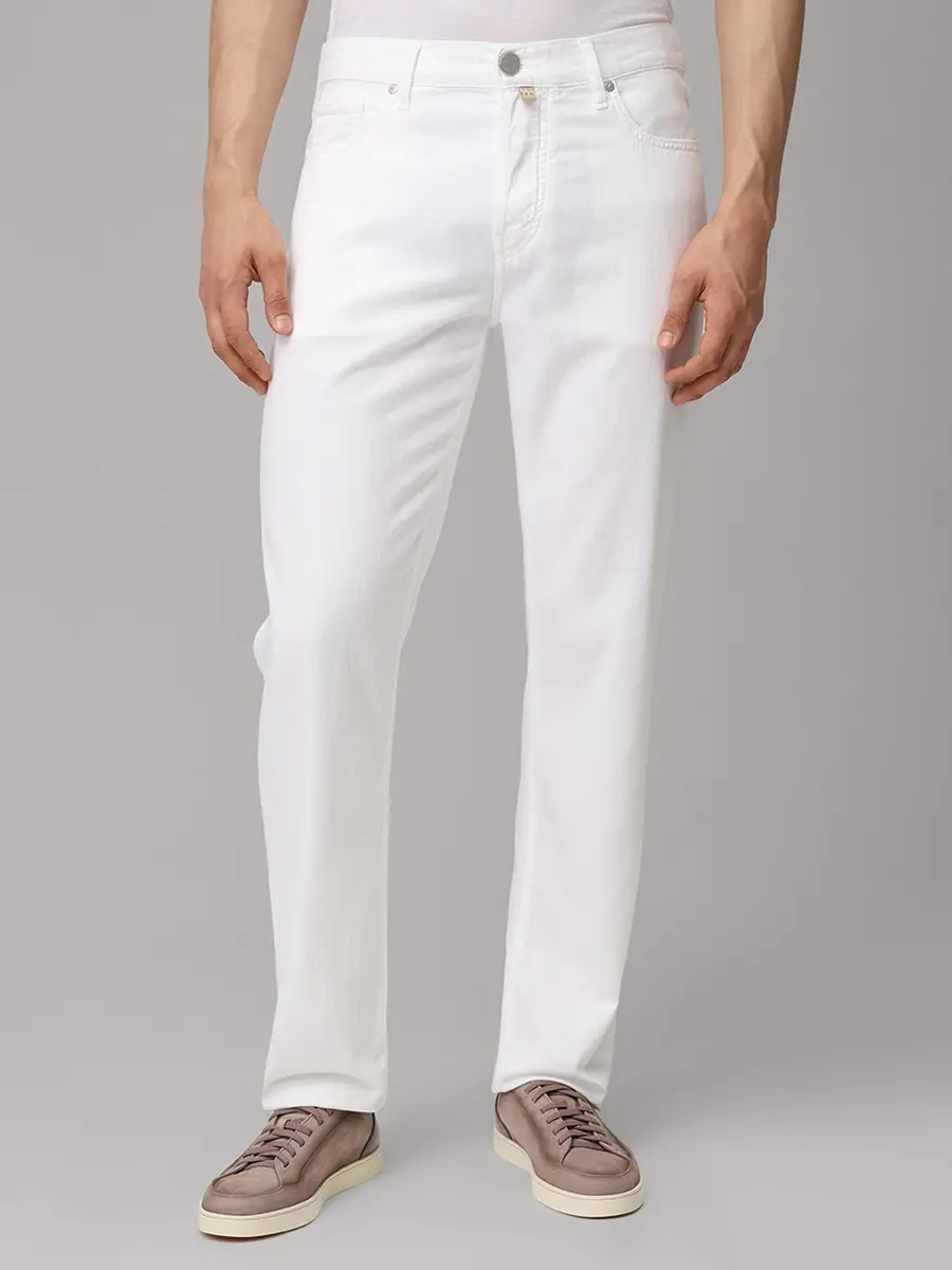 Джинсы Regular Fit хлопковые JACOB COHEN EDO JUM_QE031 036 T864A TN A00 Белый  Фото 4