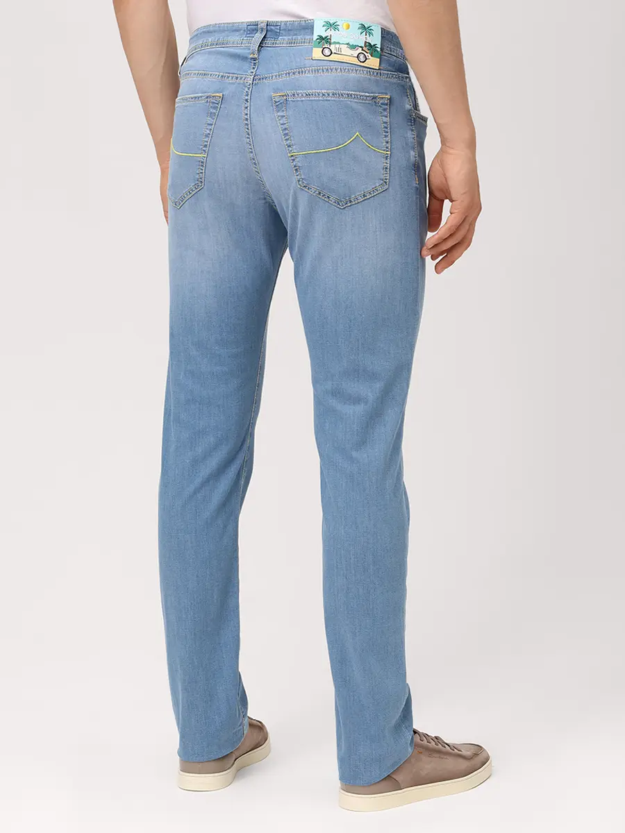 Джинсы Slim Fit хлопковые JACOB COHEN JUR_QR004 R03 S3735 V2 300D Голубой  Фото 3