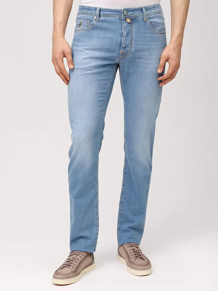 Джинсы Slim Fit хлопковые JACOB COHEN JUR_QR004 R03 S3735 V2 300D Голубой  Фото 4