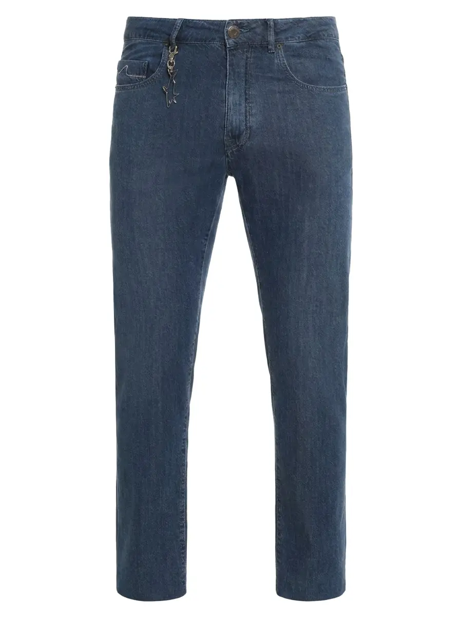 Джинсы Slim Fit из хлопка и лиоцелла PAUL & SHARK 25414143/J02 Синий 