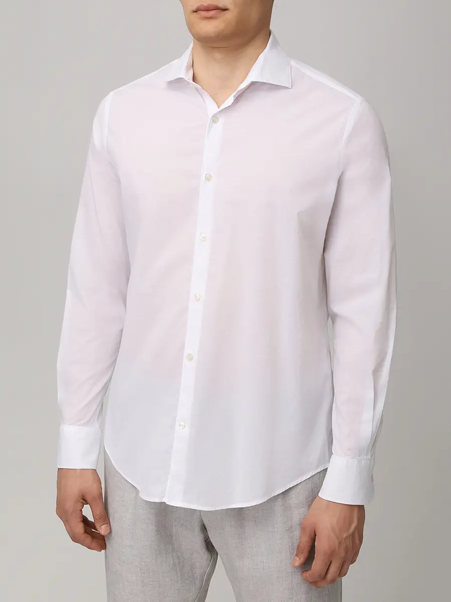 Рубашка Regular Fit хлопковая PAUL & SHARK 26413324CF/010 Белый  Фото 4