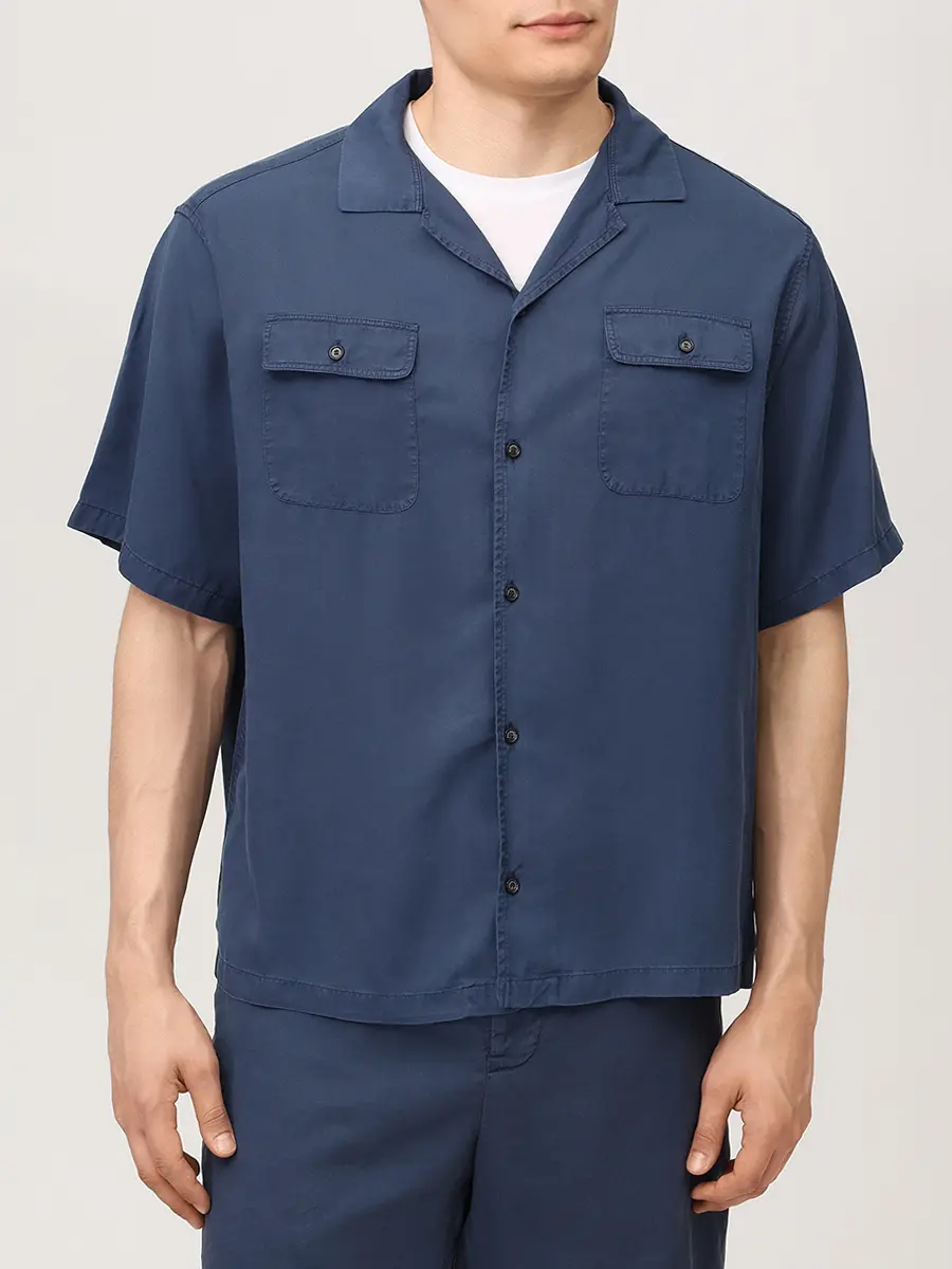 Рубашка Regular Fit из лиоцелла PAUL & SHARK 26413327/013 Синий  Фото 4