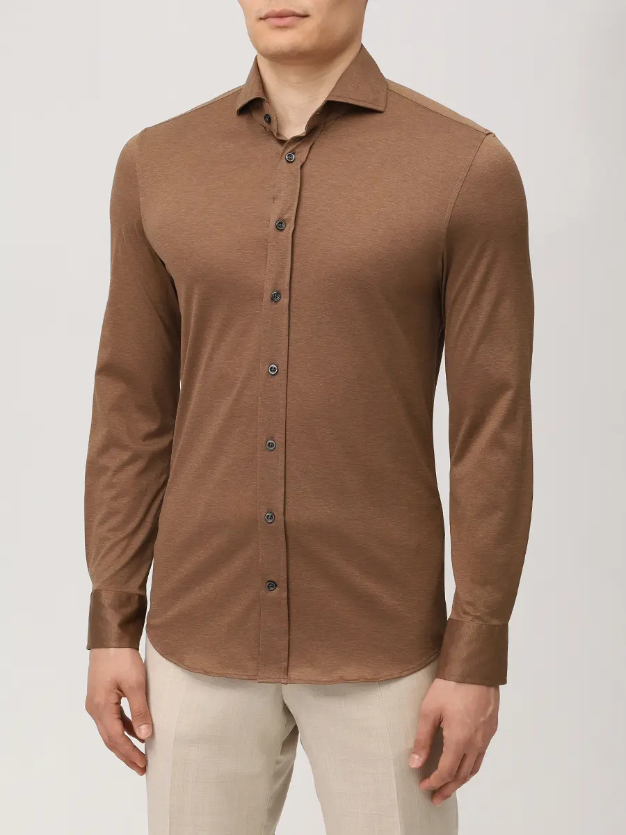 Рубашка Slim Fit хлопковая BALDESSARINI B3 11012.4915/3513 Коричневый  Фото 4