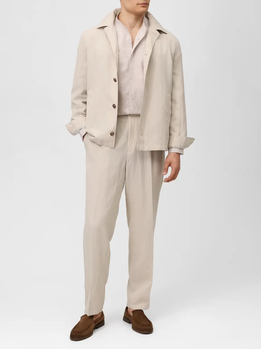 Рубашка Regular Fit хлопка и льна BALDESSARINI B3 56103.3906/8122 Бежевый  Фото 2