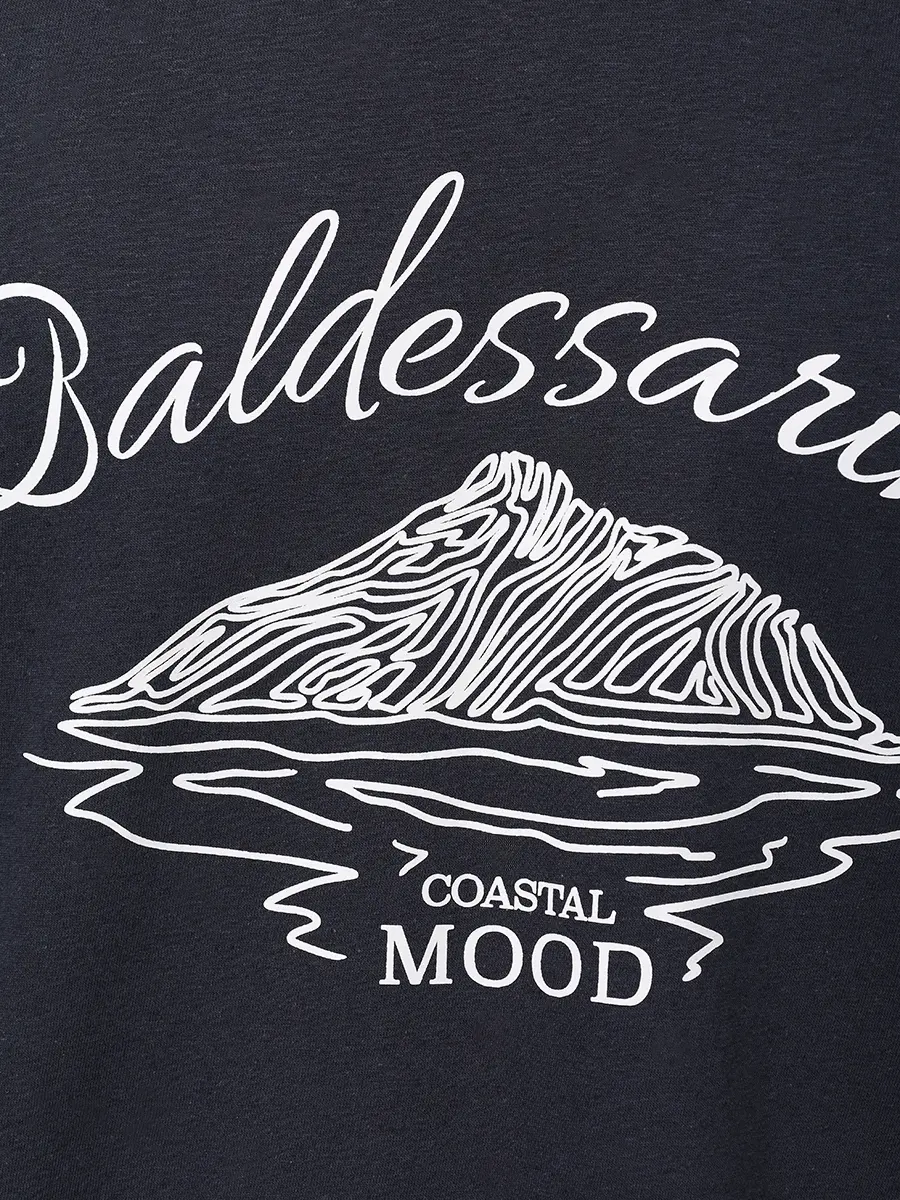 Футболка из хлопка и льна BALDESSARINI B4 20097.5317/6300 Темно- Синий  Фото 6