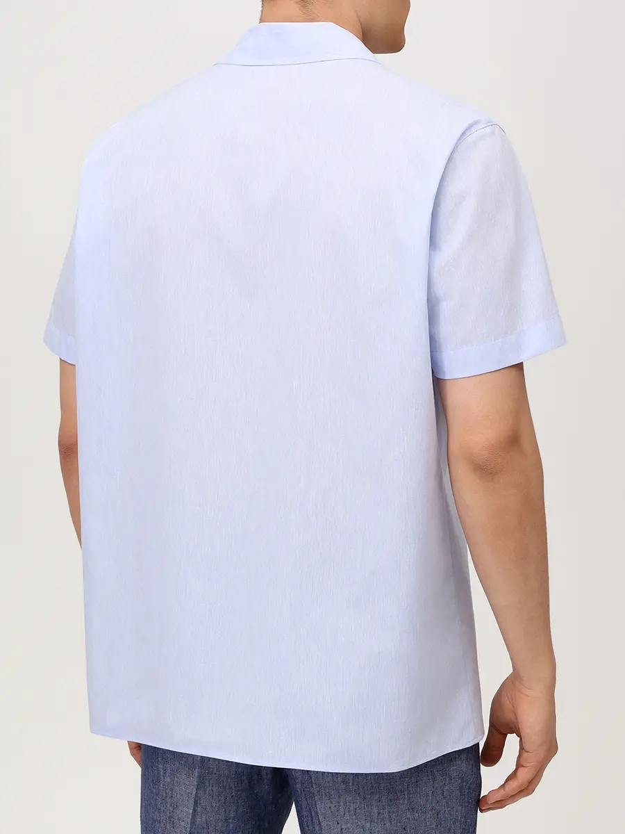 Рубашка Regular Fit из хлопка и льна BALDESSARINI B3 76001.3906/6134 Голубой  Фото 3