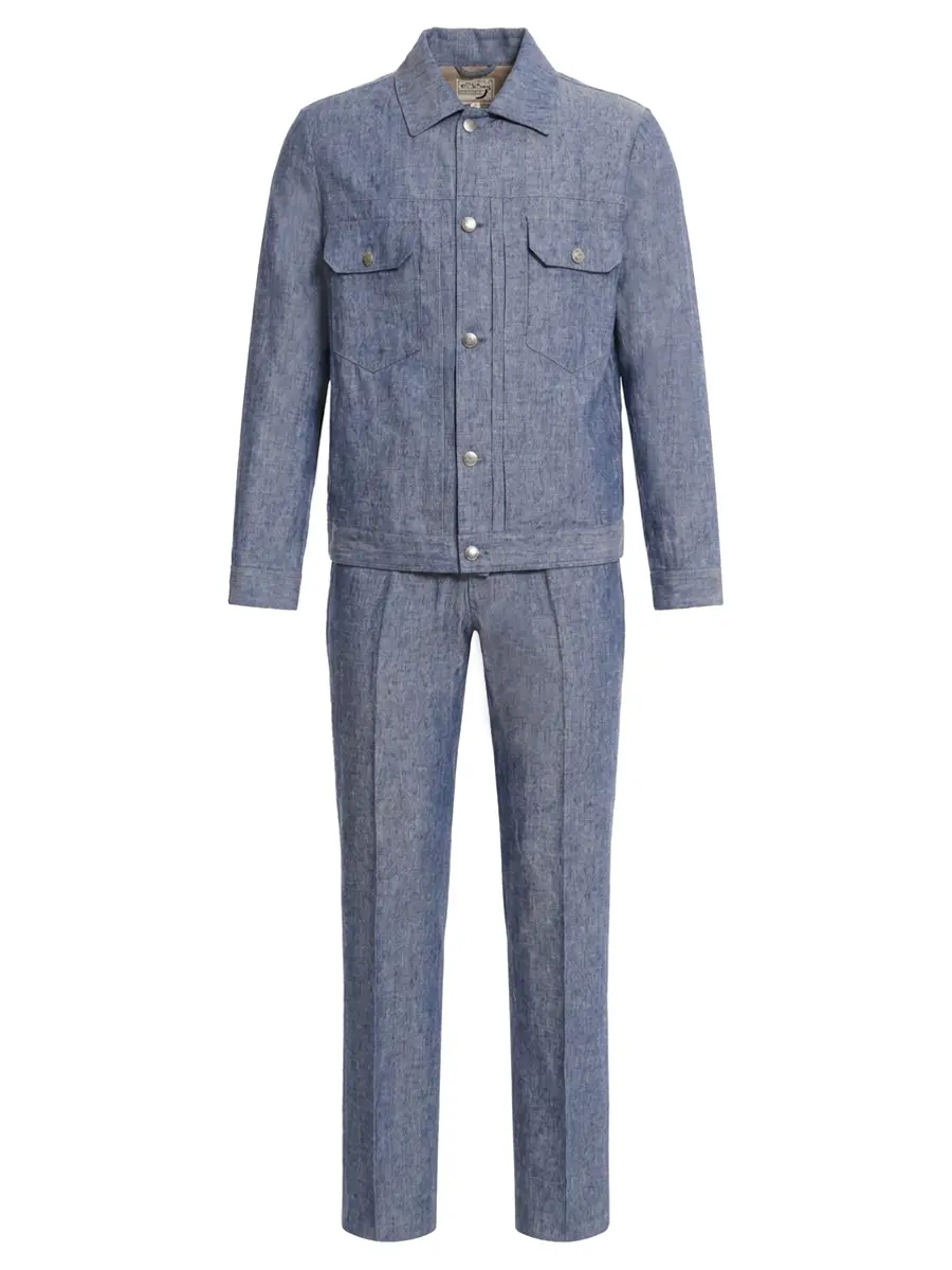 Костюм льняной FIORONI CASHMERE MTX32905E1/MPT300T60 DEN.05 Голубой 