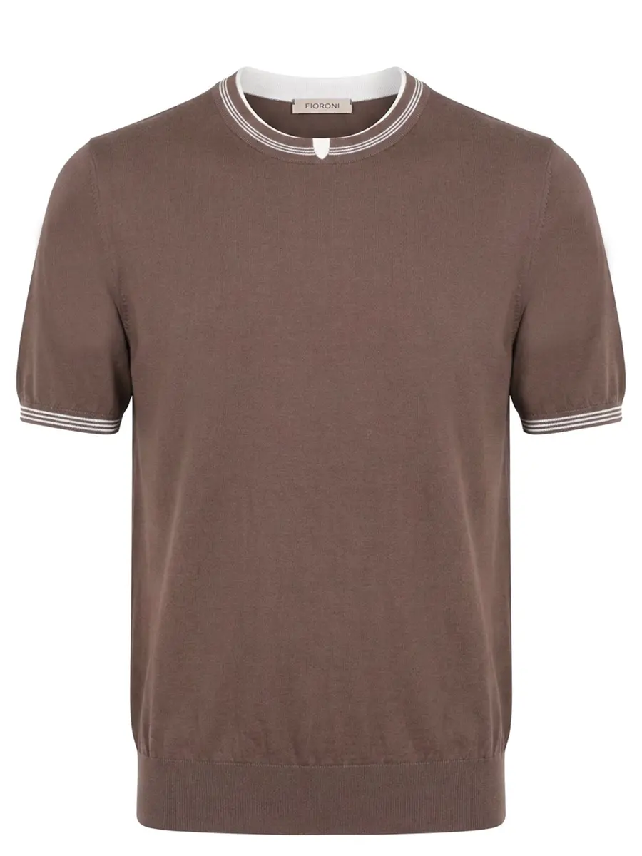 Футболка хлопковая FIORONI CASHMERE MK32260A1 X.4 Коричневый 