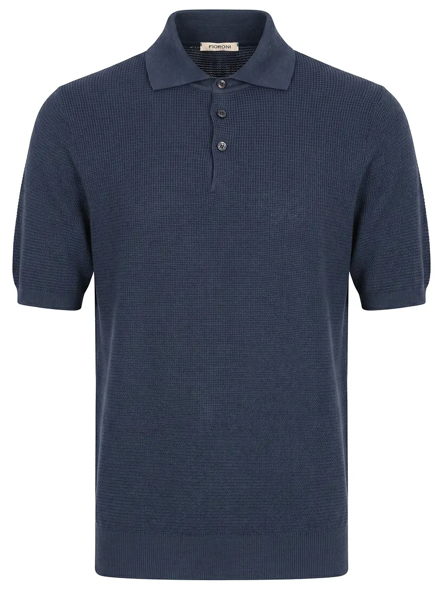 Поло хлопковое FIORONI CASHMERE MK32261C1 X.10 Синий 