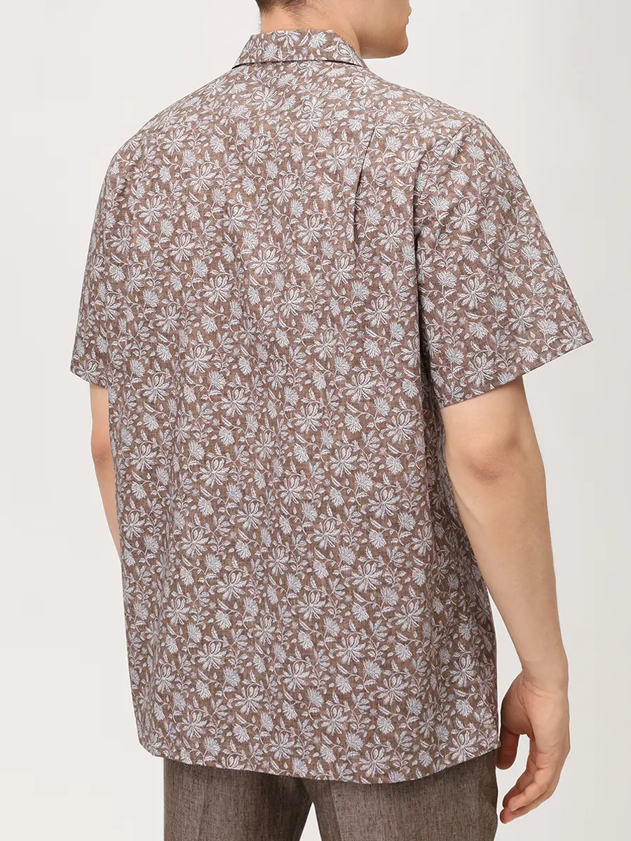 Рубашка Regular Fit из хлопка и лиоцелла MARIA SANTANGELO 30/3665/4 Коричневый  Фото 3