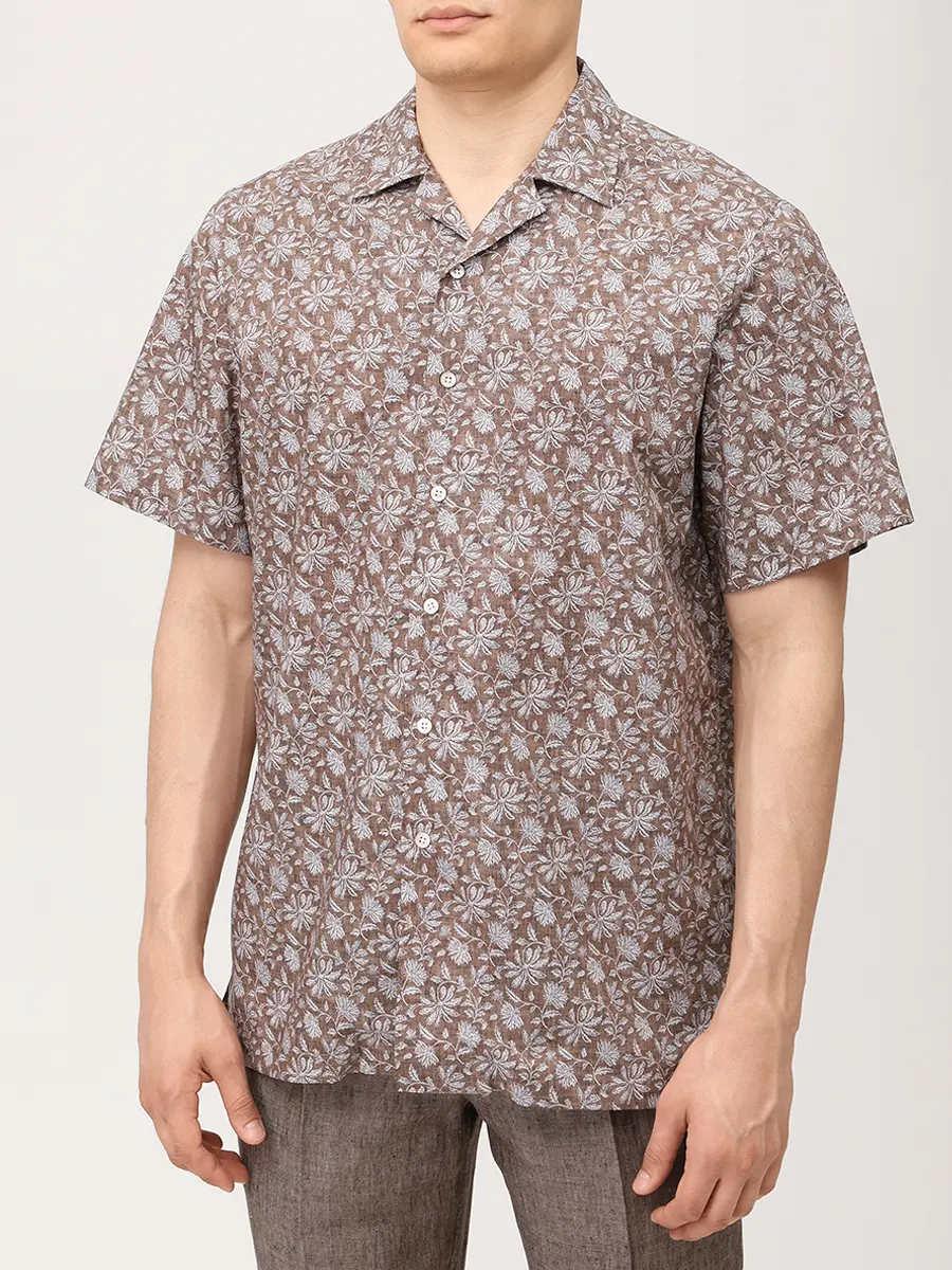 Рубашка Regular Fit из хлопка и лиоцелла MARIA SANTANGELO 30/3665/4 Коричневый  Фото 4