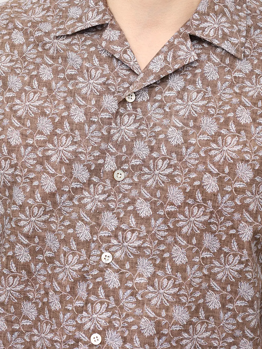 Рубашка Regular Fit из хлопка и лиоцелла MARIA SANTANGELO 30/3665/4 Коричневый  Фото 5